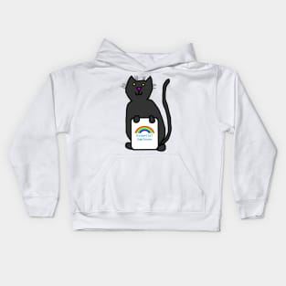 Cute Cat Essential Employee Rainbow Kids Hoodie